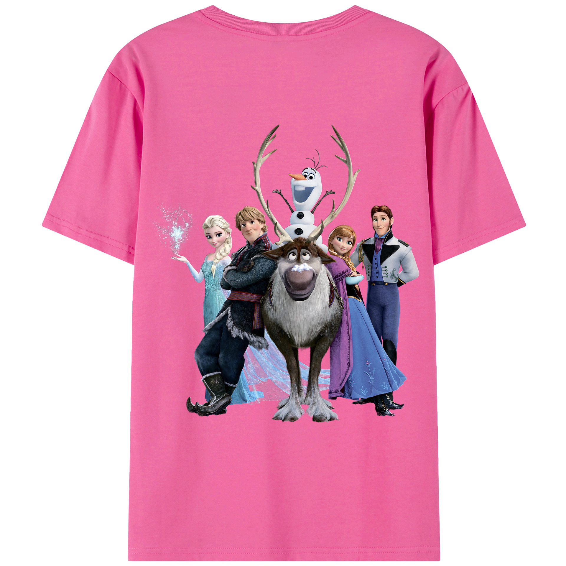 （画像用） アナと雪の女王 アンナ エルサ Frozen Anna Elsa レディース半袖Tシャツ(バックプリント)